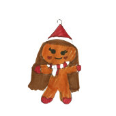 Niedlich Gingerbrot Girl Holiday Cookie Kraft Geschenkanhänger