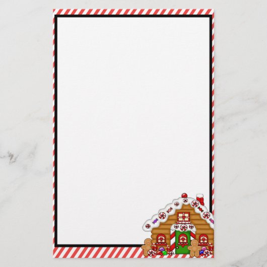 Niedlich Gingerbrot House Stationary Briefpapier (Vorderseite)