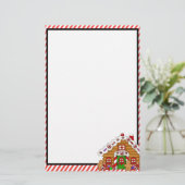 Niedlich Gingerbrot House Stationary Briefpapier (Stehend Vorderseite)