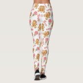 Niedlich Gingerbrot Man Candy Cane Pattern Leggings (Rückseite)