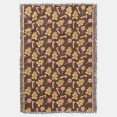 Niedlich Gingerbrot Man Candy Canes Holiday Patter Decke (Vorderseite Vertikal)