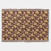 Niedlich Gingerbrot Man Candy Canes Holiday Patter Decke (Vorderseite)