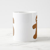 Niedlich Gingerbrot Man Cookie Monogram Weihnachte Jumbo-Tasse (Vorderseite)