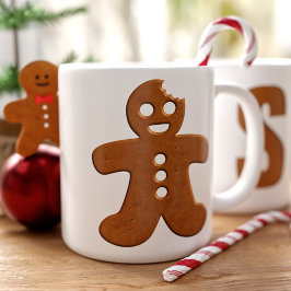 Niedlich Gingerbrot Man Cookie Monogram Weihnachte Jumbo-Tasse