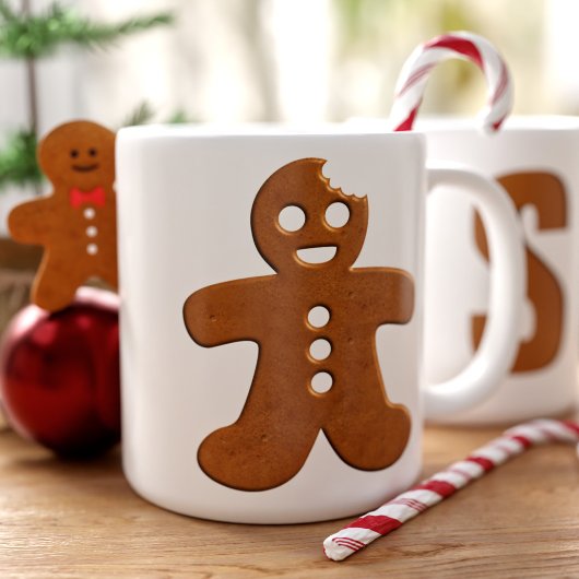 Niedlich Gingerbrot Man Cookie Monogram Weihnachte Jumbo-Tasse