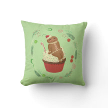 Niedlich Gingerbrot Man Green Throw Kissen