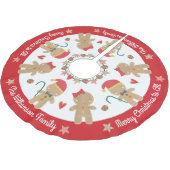 Niedlich Gingerbrot Man Holiday Rustikaler Individ Polyester Weihnachtsbaumdecke (Schrägansicht)