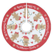 Niedlich Gingerbrot Man Holiday Rustikaler Individ Polyester Weihnachtsbaumdecke (Vorderseite)