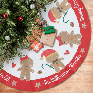 Niedlich Gingerbrot Man Holiday Rustikaler Individ Polyester Weihnachtsbaumdecke