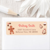 Niedlich Gingerbrot Man Holly Berries Rücksendeadr (Insitu)