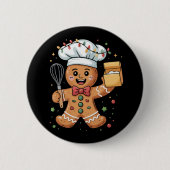 Niedlich Gingerbrot Mann Baker Weihnachtsgebäck Ko Button (Vorderseite)
