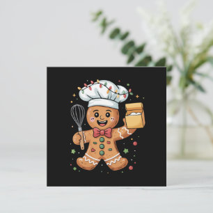 Niedlich Gingerbrot Mann Baker Weihnachtsgebäck Ko Feiertagskarte