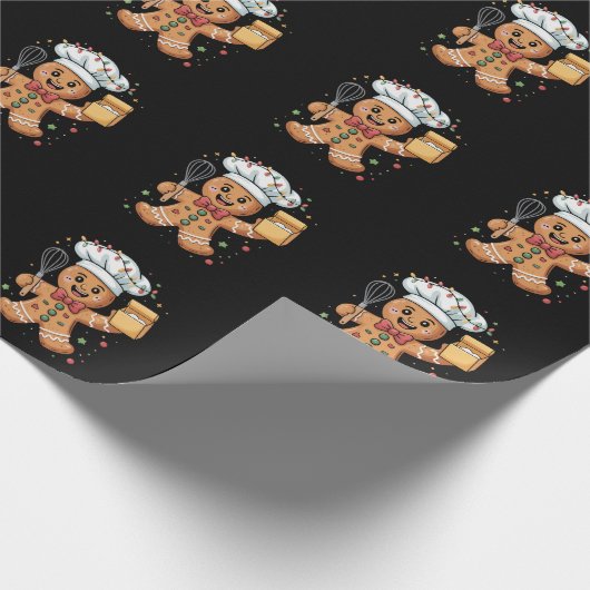 Niedlich Gingerbrot Mann Baker Weihnachtsgebäck Ko Geschenkpapier (Ecke)