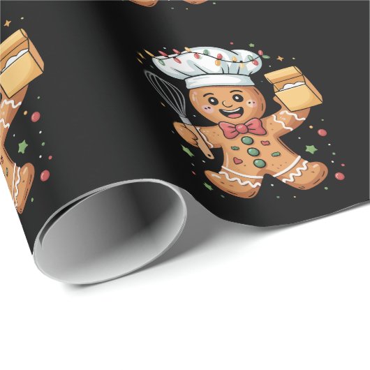Niedlich Gingerbrot Mann Baker Weihnachtsgebäck Ko Geschenkpapier (Rolleneckpunkt)