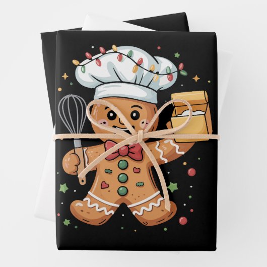 Niedlich Gingerbrot Mann Baker Weihnachtsgebäck Ko Geschenkpapier Set (Beispiel)