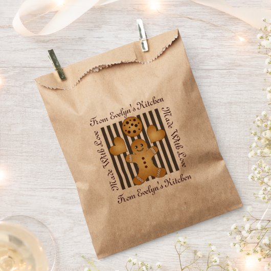 Niedlich Gingerbrot Mann Cookie Leckerei Geschenktütchen (Ausgeschnitten)