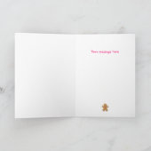 Niedlich Gingerbrot Mann Pink Weihnachten (Innenseite)