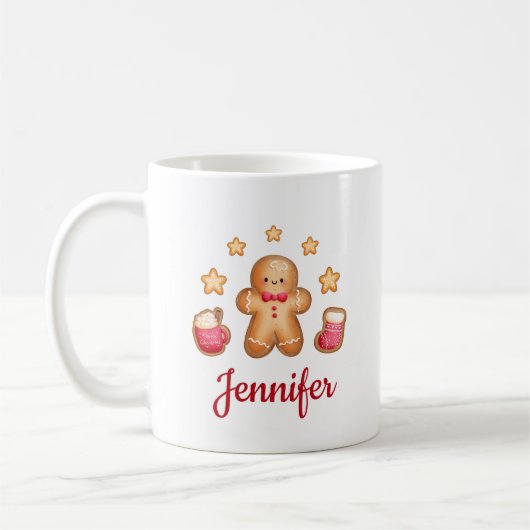 Niedlich Gingerbrot Mann Weihnachten Kaffeetasse (Links)
