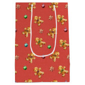 Niedlich Gingerbrot Mann Weihnachten Mittlere Geschenktüte (Rückseite)