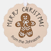 Niedlich Gingerbrot Mann Weihnachten Ornament Karte (Vorderseite)
