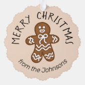 Niedlich Gingerbrot Mann Weihnachten Ornament Karte (Rückseite)