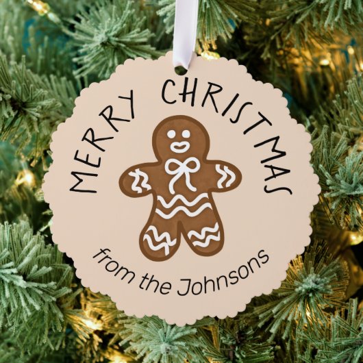 Niedlich Gingerbrot Mann Weihnachten Ornament Karte (Insitu (Baum))