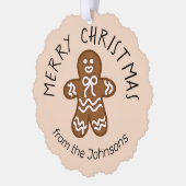 Niedlich Gingerbrot Mann Weihnachten Ornament Karte (Links)