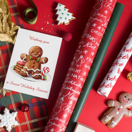 Niedlich Gingerbrot Mann Weihnachts-Weihnachtskart Feiertagskarte