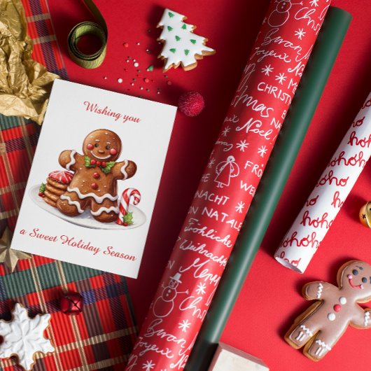 Niedlich Gingerbrot Mann Weihnachts-Weihnachtskart Feiertagskarte