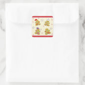 Niedlich Gingerbrot Weihnachten Quadratischer Aufkleber (Tasche)