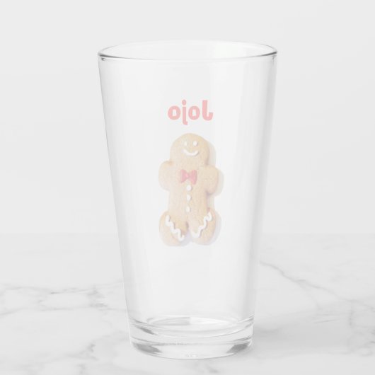 Niedlich Gingernap Gingerbrot Mann Red Holiday 4Jo Glas (Rückseite)