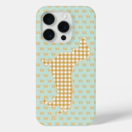 Niedlich Gingham Dackel Monogram Duck Blue iPhone 16 Pro Hülle
