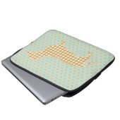 Niedlich Gingham Dackel Monogram Duck Blue Laptopschutzhülle (Vorne Knopf)