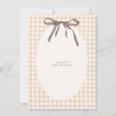 Niedlich Gingham Fall Floral Neutral Baby Dusche Einladung (Rückseite)