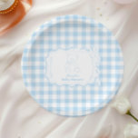 Niedlich Gingham French Teddy Bear Baby Shower Pappteller<br><div class="desc">Fügen Sie Ihrer Babydusche eine charmante Touch mit unseren Gingham French Teddy Bear Baby Shower Paper Tellern hinzu. Diese hübschen Teller sind mit einem klassischen Gingham-Muster und einem süßen, französisch inspiriert Teddybär gestaltet und sorgen für ein gemütliches, Vintages Ambiente. Die sanften Farbtöne und das angenehme Design machen diese Teller zu...</div>