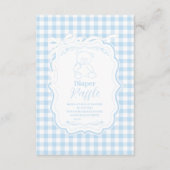 Niedlich Gingham French Teddy Bear Diapper Raffle Begleitkarte (Vorderseite)