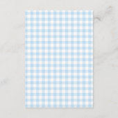 Niedlich Gingham French Teddy Bear Diapper Raffle Begleitkarte (Rückseite)