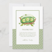 Niedlich Gingham Greenery Sweet Pea in Pod Baby Du Dankeskarte (Vorderseite)