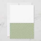 Niedlich Gingham Greenery Sweet Pea in Pod Baby Du Dankeskarte (Rückseite)