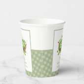 Niedlich Gingham Greenery Sweet Pea in Pod Baby Du Pappbecher (Rechts)