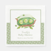 Niedlich Gingham Greenery Sweet Pea in Pod Baby Du Serviette (Vorderseite)