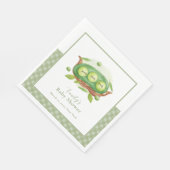 Niedlich Gingham Greenery Sweet Pea in Pod Baby Du Serviette (Ecke)