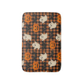 Niedlich, Gingham-halloween-Geist-Kürbisbäume Badematte (Vorderseite Vertikal)