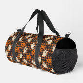 Niedlich, Gingham-halloween-Geist-Kürbisbäume Duffle Bag (Rechte Ecke)