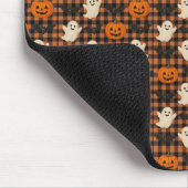 Niedlich, Gingham-halloween-Geist-Kürbisbäume Mousepad (Ecke)