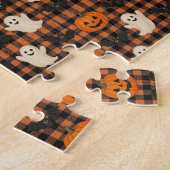 Niedlich, Gingham-halloween-Geist-Kürbisbäume Puzzle (Seite)