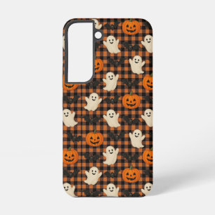 Niedlich, Gingham-halloween-Geist-Kürbisbäume Samsung Galaxy Hülle