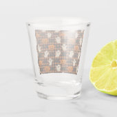 Niedlich, Gingham-halloween-Geist-Kürbisbäume Schnapsglas (Rückseite)