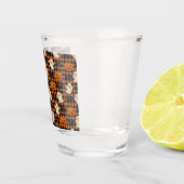 Niedlich, Gingham-halloween-Geist-Kürbisbäume Schnapsglas (Rechts)