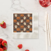 Niedlich, Gingham-halloween-Geist-Kürbisbäume Serviette (Beispiel)